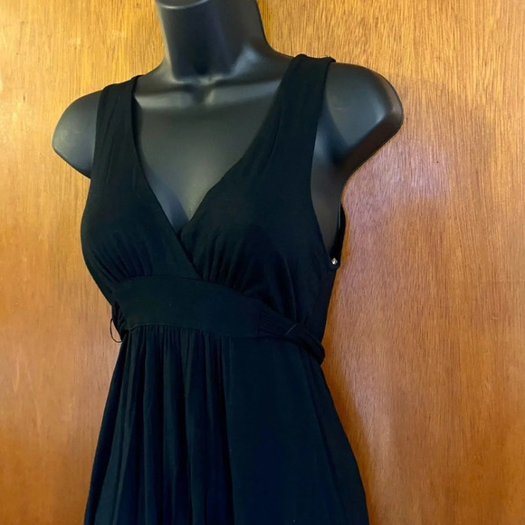 Forever 21 Black Sleeveless V-Neck Mini Dress Small Adjustable Waist Boho Style - Picture 11 of 15